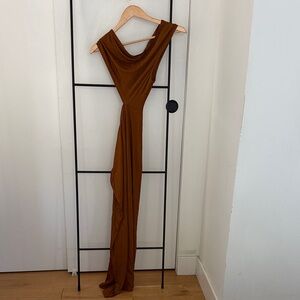 Rita Row Women’s Brown Draped Maxi Dress